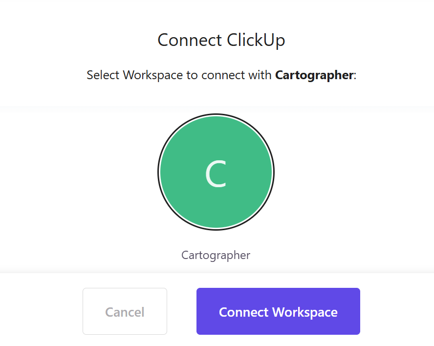 Click Up permissions accept screen